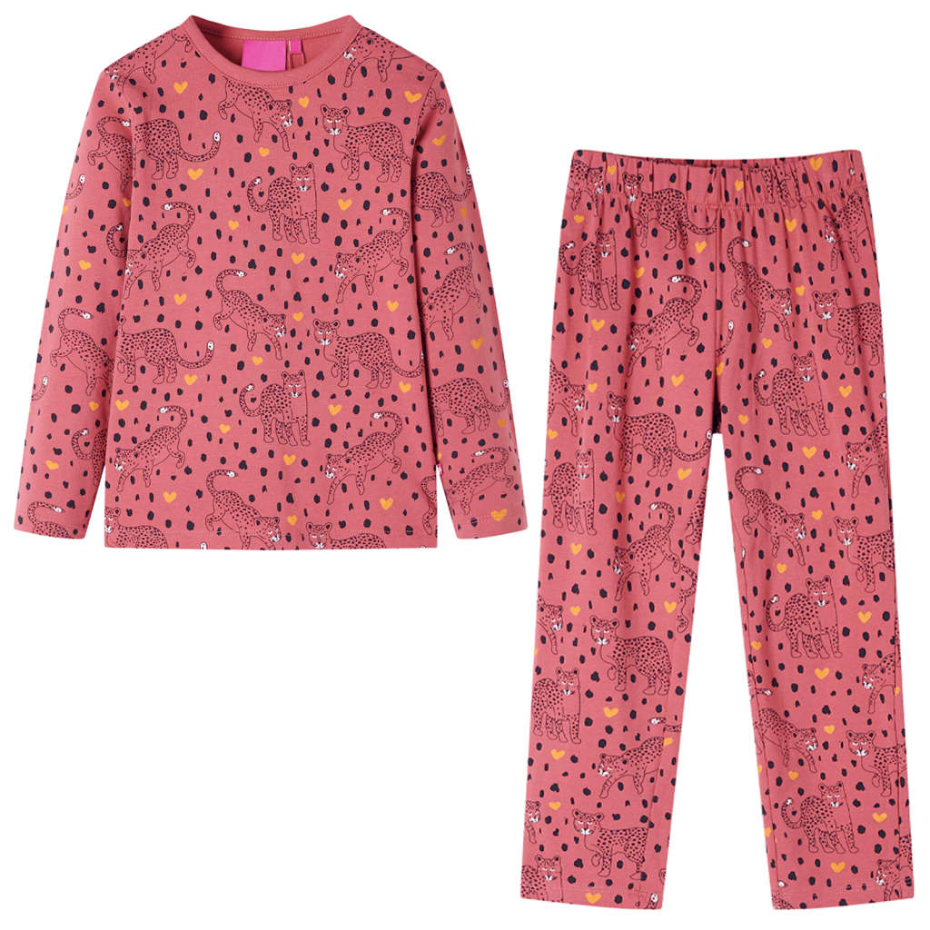 Kinderpyjama met lange mouwen 104 oudroze is nu te koop bij PeponiXL, paradijselijk wonen!