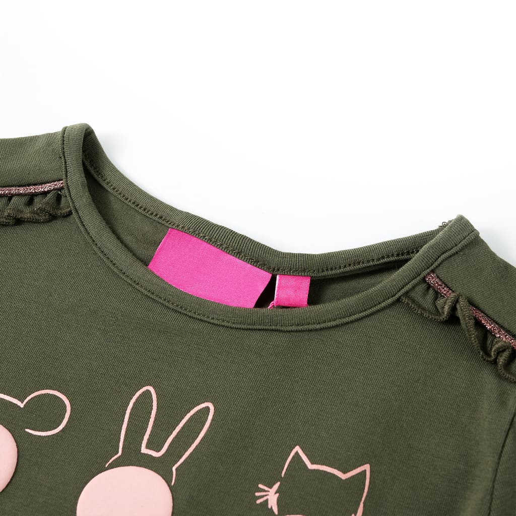 Kindershirt met lange mouwen 140 kakikleurig is nu te koop bij PeponiXL, paradijselijk wonen!