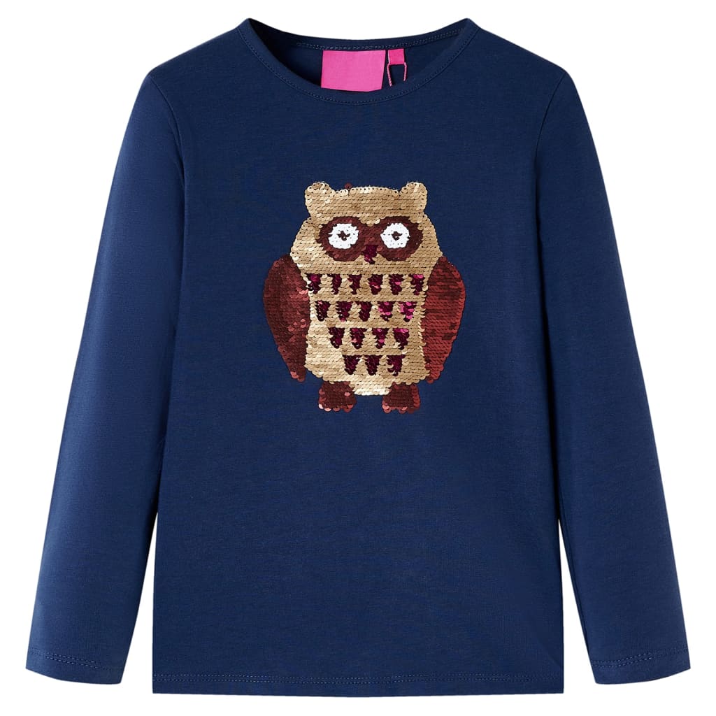Kindershirt met lange mouwen 104 marineblauw is nu te koop bij PeponiXL, paradijselijk wonen!
