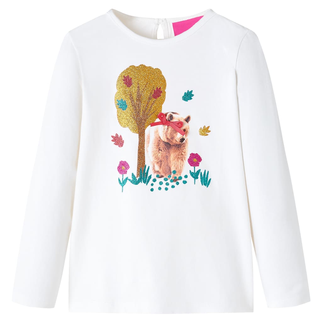 Kindershirt met lange mouwen 128 ecru is nu te koop bij PeponiXL, paradijselijk wonen!