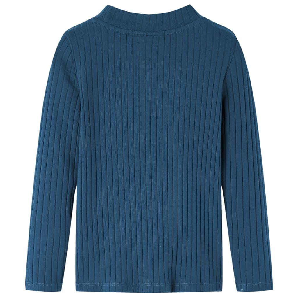 Kindershirt met lange mouwen geribd 104 marineblauw is nu te koop bij PeponiXL, paradijselijk wonen!