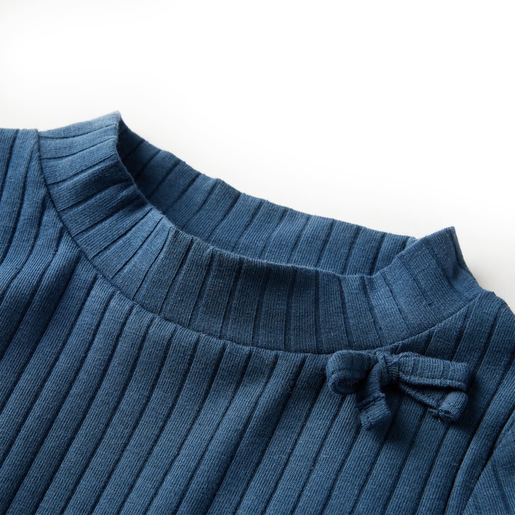 Kindershirt met lange mouwen geribd 104 marineblauw is nu te koop bij PeponiXL, paradijselijk wonen!