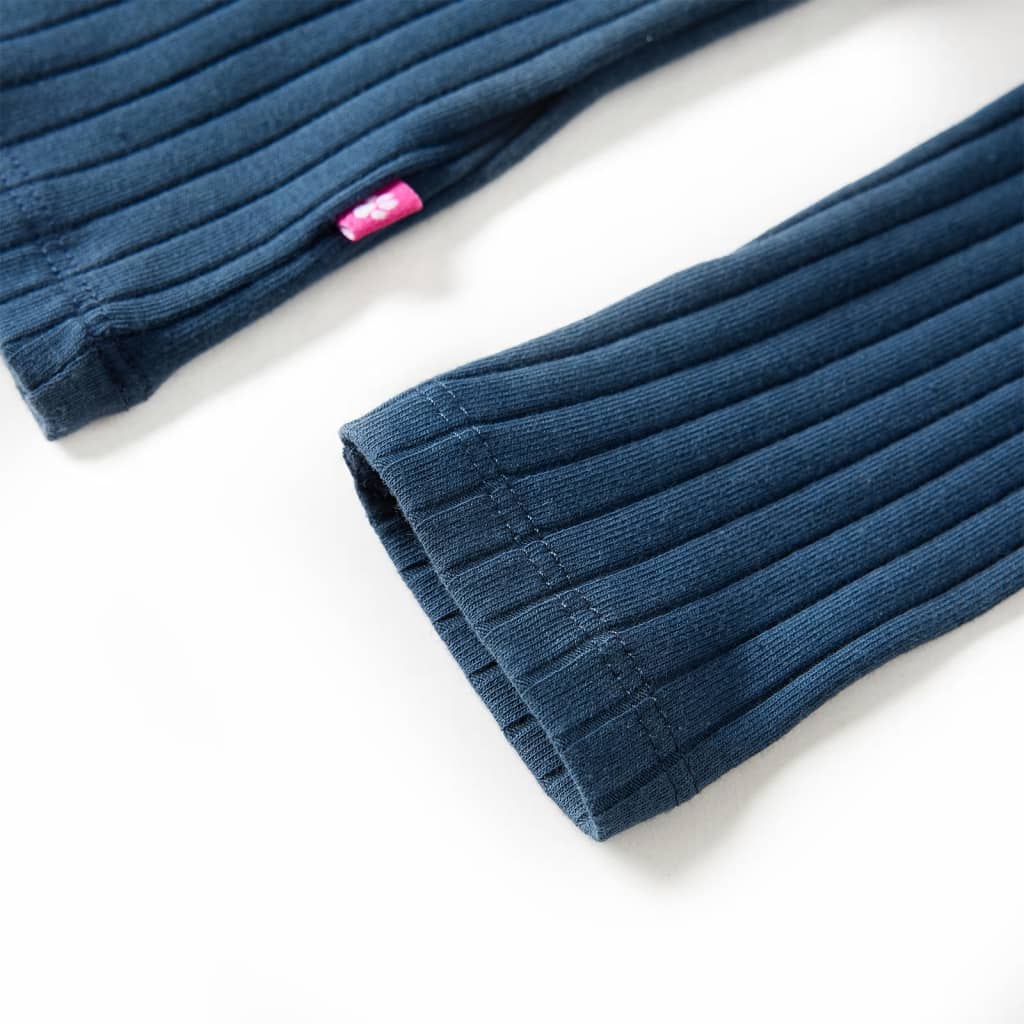 Kindershirt met lange mouwen geribd 116 marineblauw is nu te koop bij PeponiXL, paradijselijk wonen!