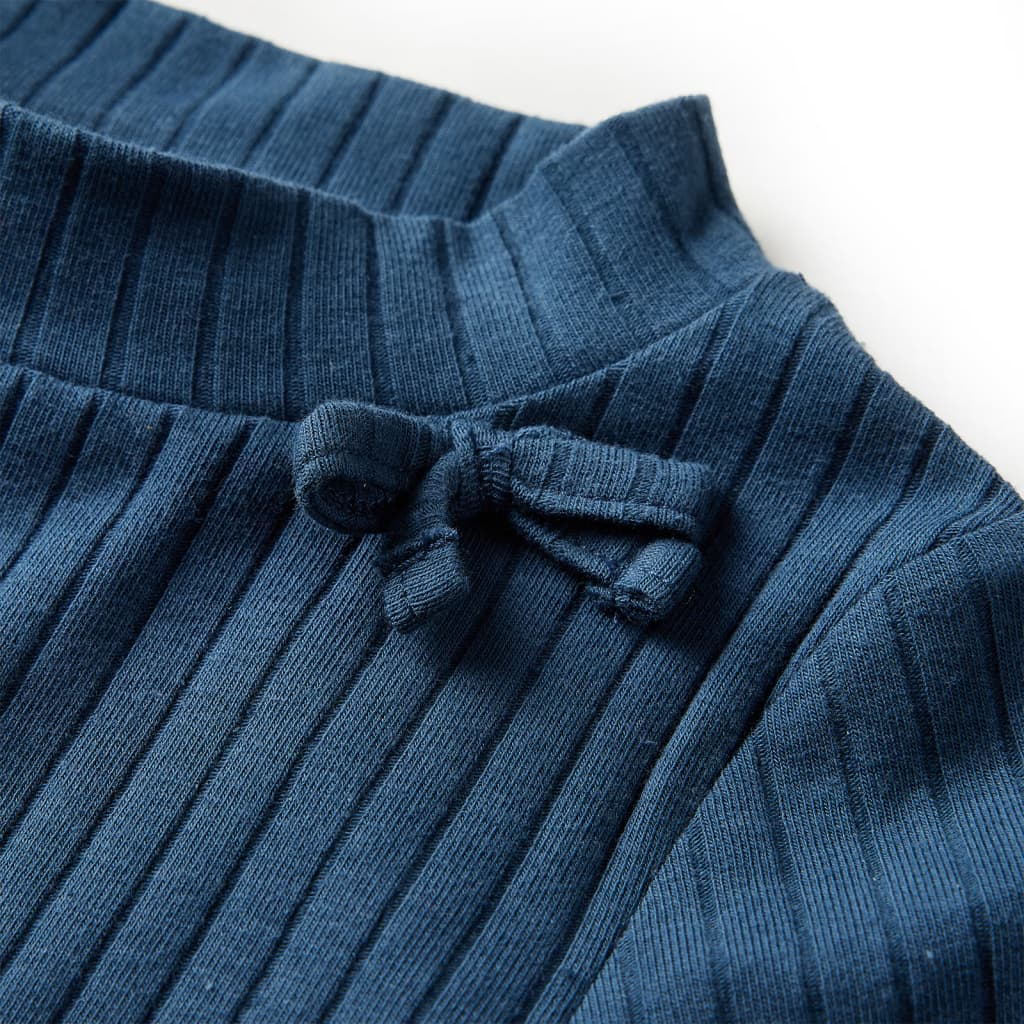 Kindershirt met lange mouwen geribd 128 marineblauw is nu te koop bij PeponiXL, paradijselijk wonen!