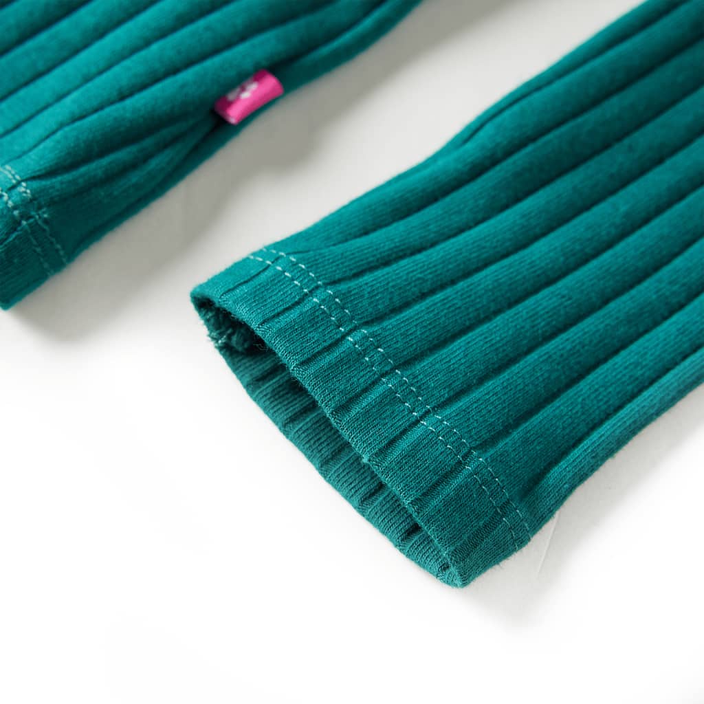 Kindershirt met lange mouwen geribd 128 donkergroen is nu te koop bij PeponiXL, paradijselijk wonen!