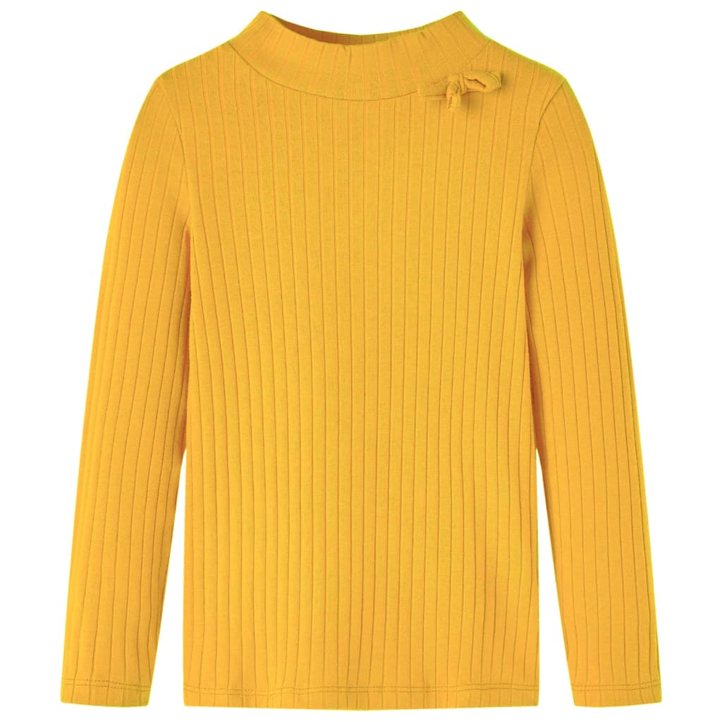 Kindershirt met lange mouwen geribd 92 donker okerkleurig is nu te koop bij PeponiXL, paradijselijk wonen!