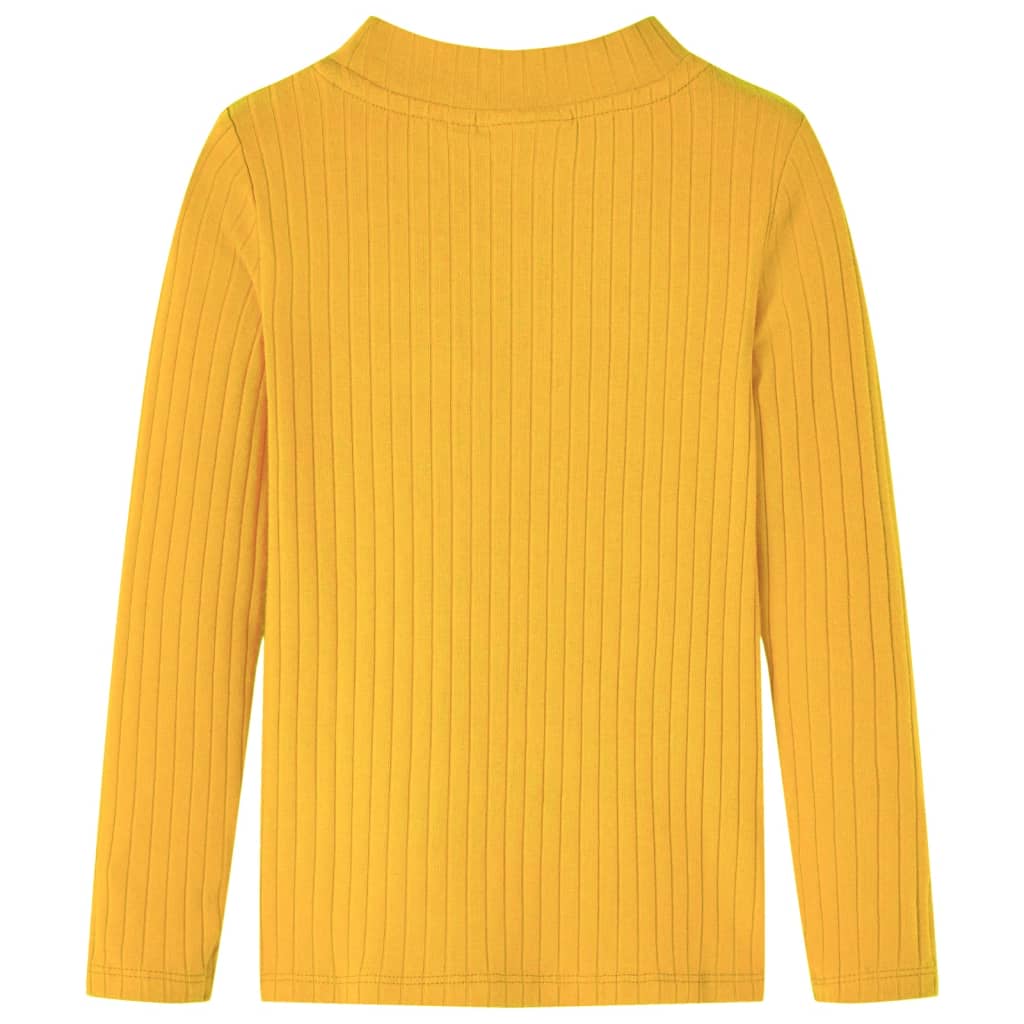 Kindershirt met lange mouwen geribd 92 donker okerkleurig is nu te koop bij PeponiXL, paradijselijk wonen!