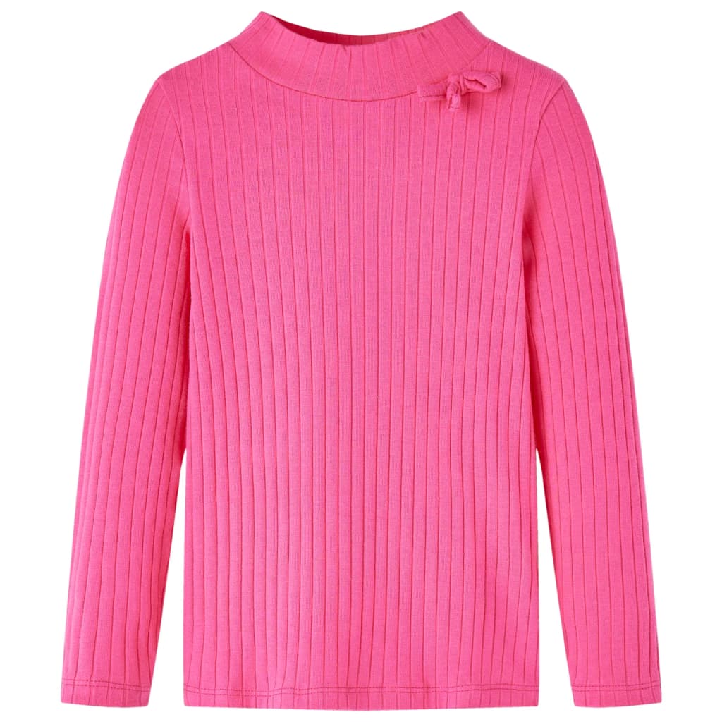 Kindershirt met lange mouwen geribd 116 felroze is nu te koop bij PeponiXL, paradijselijk wonen!