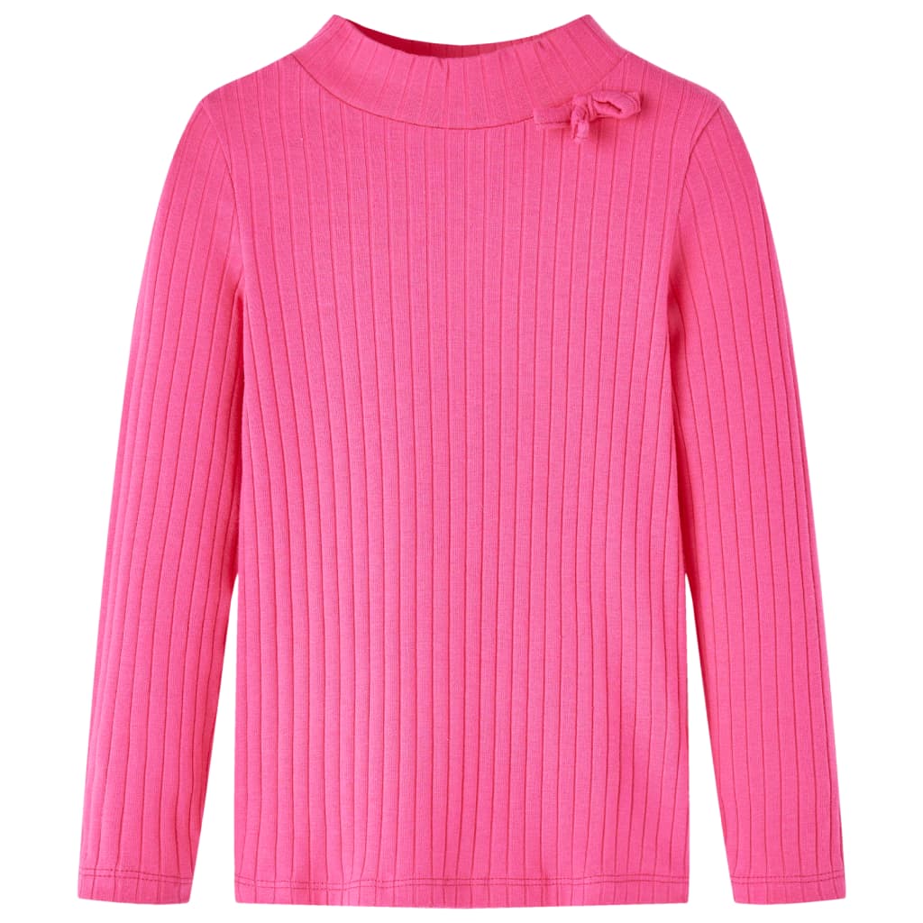 Kindershirt met lange mouwen geribd 128 felroze is nu te koop bij PeponiXL, paradijselijk wonen!