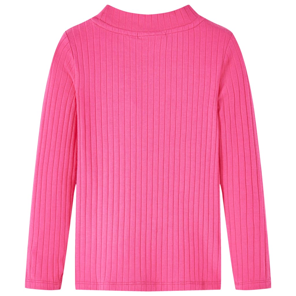 Kindershirt met lange mouwen geribd 128 felroze is nu te koop bij PeponiXL, paradijselijk wonen!