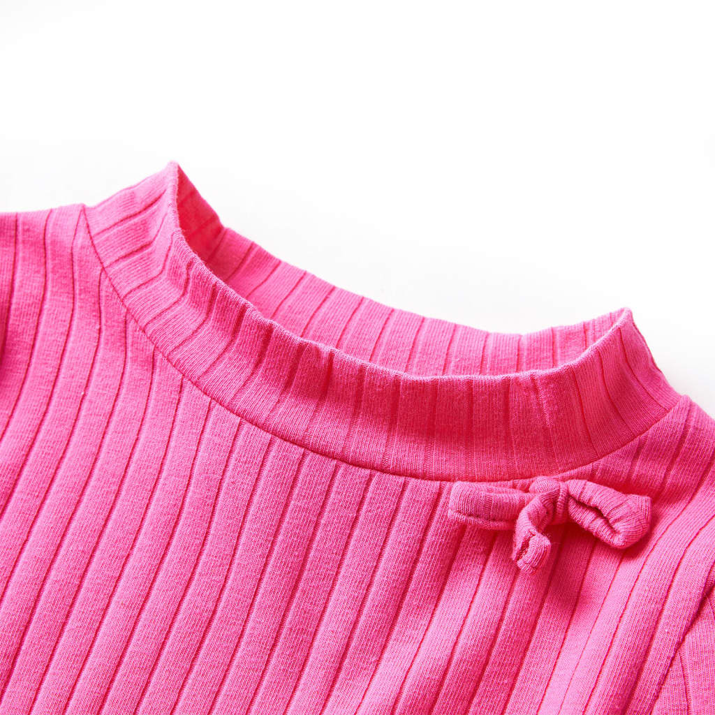 Kindershirt met lange mouwen geribd 128 felroze is nu te koop bij PeponiXL, paradijselijk wonen!