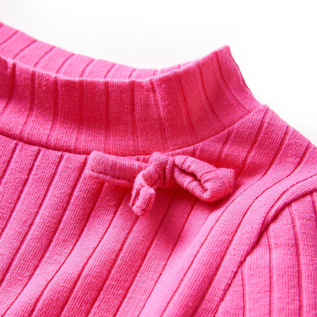 Kindershirt met lange mouwen geribd 128 felroze is nu te koop bij PeponiXL, paradijselijk wonen!