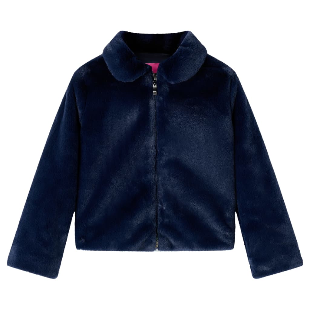 Kinderjas 116 kunstvacht marineblauw is nu te koop bij PeponiXL, paradijselijk wonen!