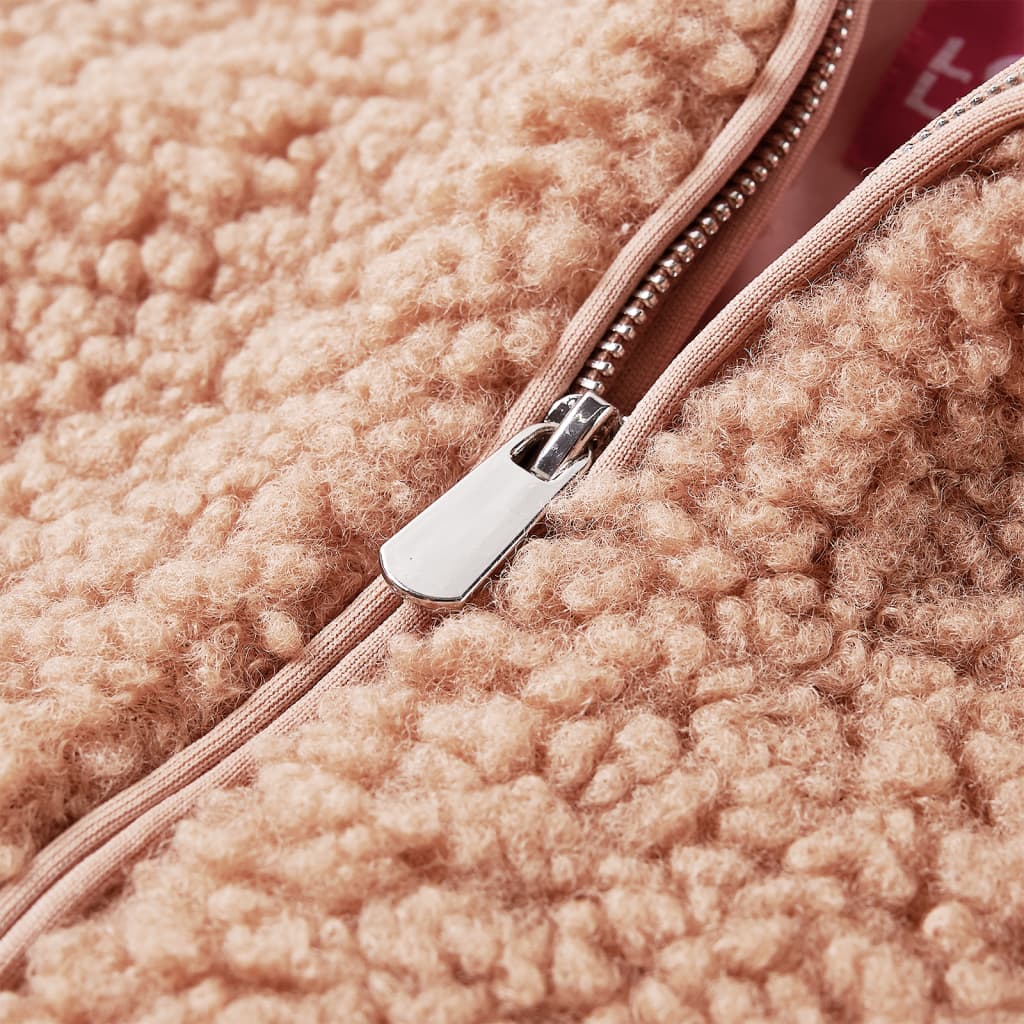 Kinderjas met capuchon 140 teddy kunstvacht lichtcognackleurig is nu te koop bij PeponiXL, paradijselijk wonen!