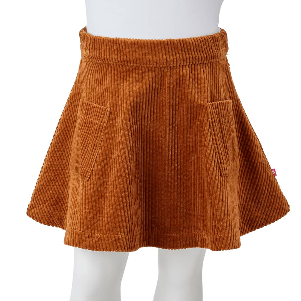 Kinderrok met zakken ribfluweel 104 cognackleurig is nu te koop bij PeponiXL, paradijselijk wonen!