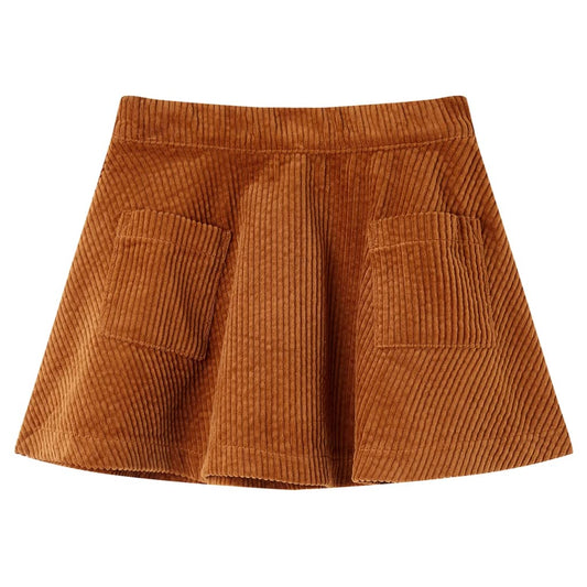 Kinderrok met zakken ribfluweel 116 cognackleurig is nu te koop bij PeponiXL, paradijselijk wonen!