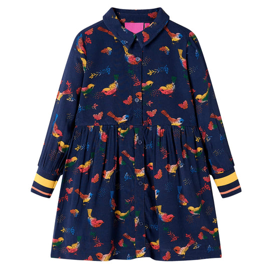 Kinderjurk met lange mouwen 116 marineblauw is nu te koop bij PeponiXL, paradijselijk wonen!