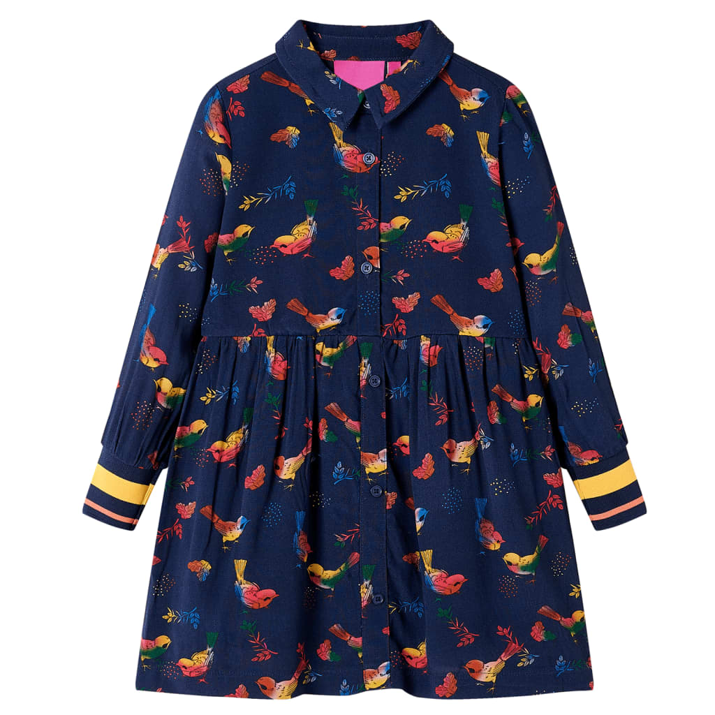 Kinderjurk met lange mouwen 140 marineblauw is nu te koop bij PeponiXL, paradijselijk wonen!