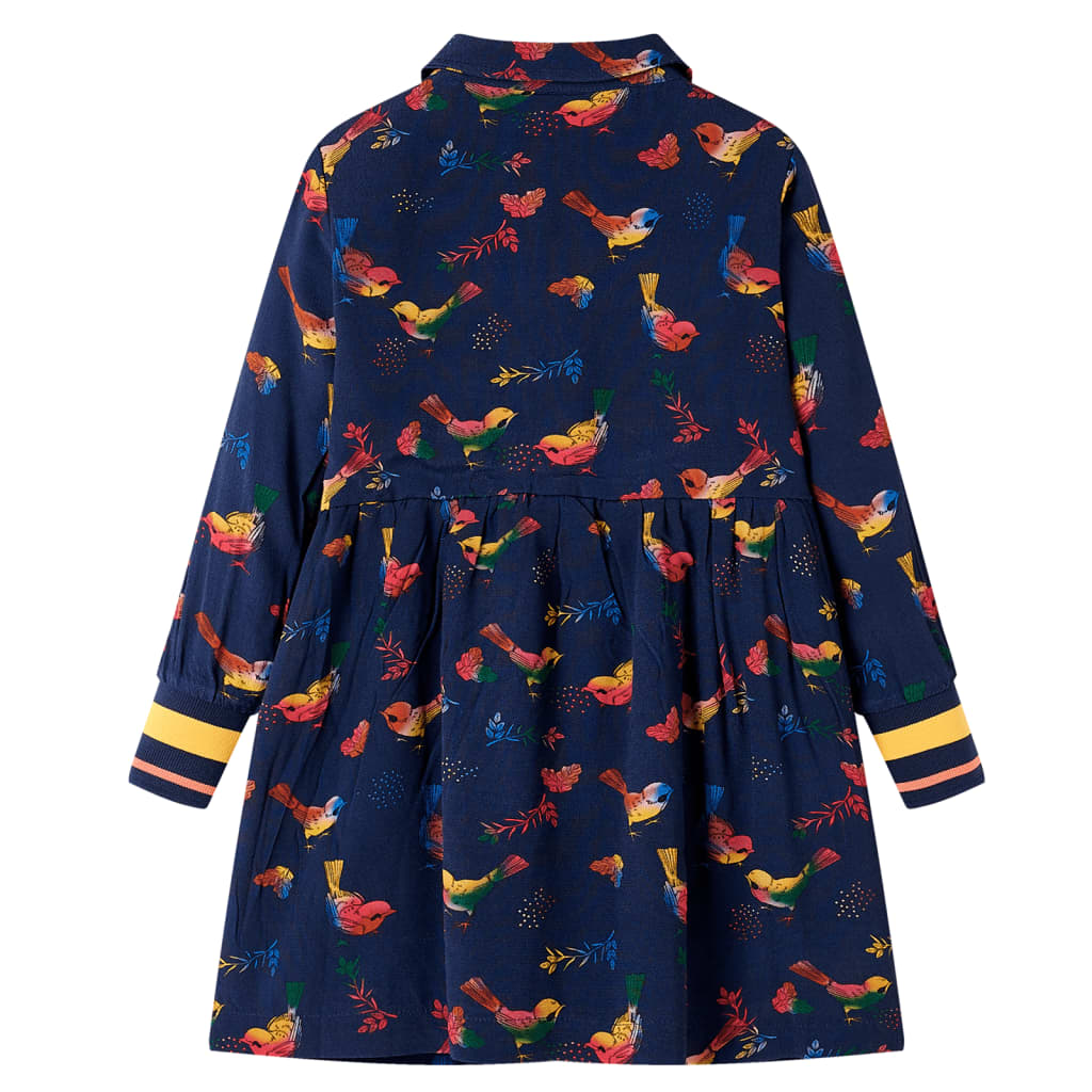 Kinderjurk met lange mouwen 140 marineblauw is nu te koop bij PeponiXL, paradijselijk wonen!