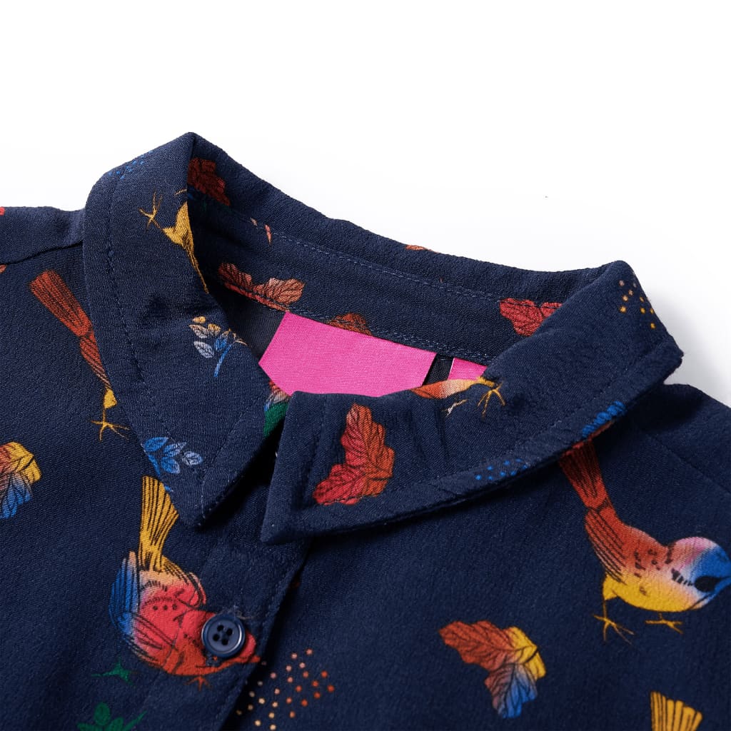 Kinderjurk met lange mouwen 140 marineblauw is nu te koop bij PeponiXL, paradijselijk wonen!