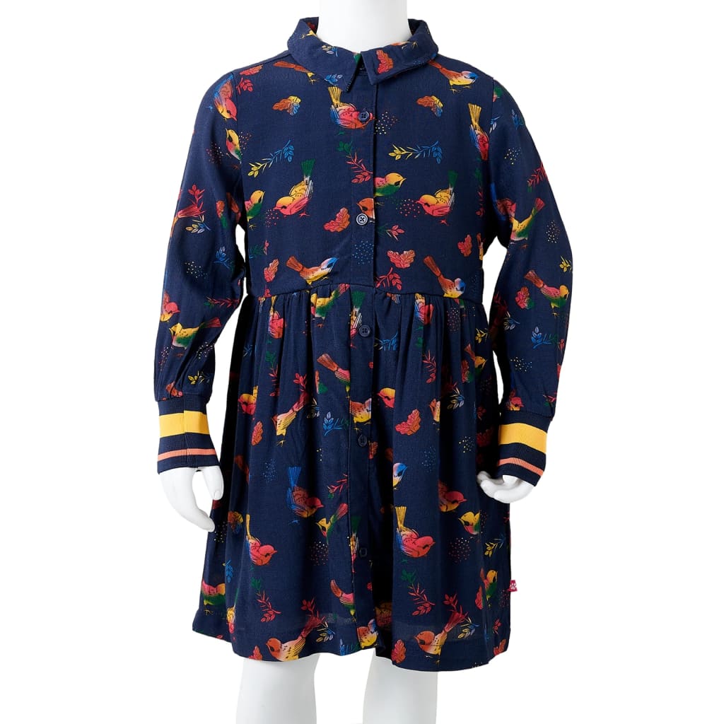 Kinderjurk met lange mouwen 140 marineblauw is nu te koop bij PeponiXL, paradijselijk wonen!
