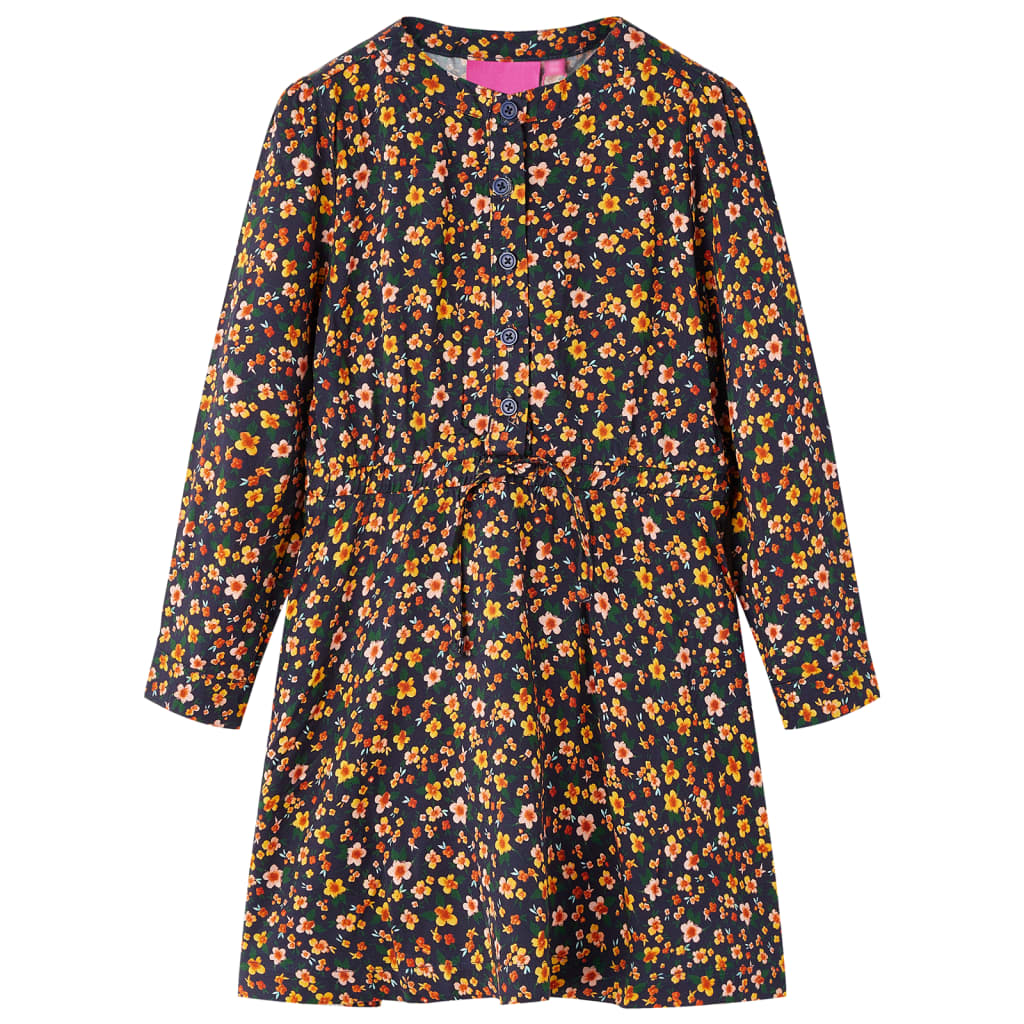 Kinderjurk met lange mouwen 92 marineblauw is nu te koop bij PeponiXL, paradijselijk wonen!