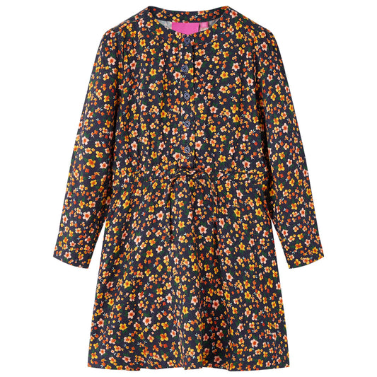 Kinderjurk met lange mouwen 92 marineblauw is nu te koop bij PeponiXL, paradijselijk wonen!