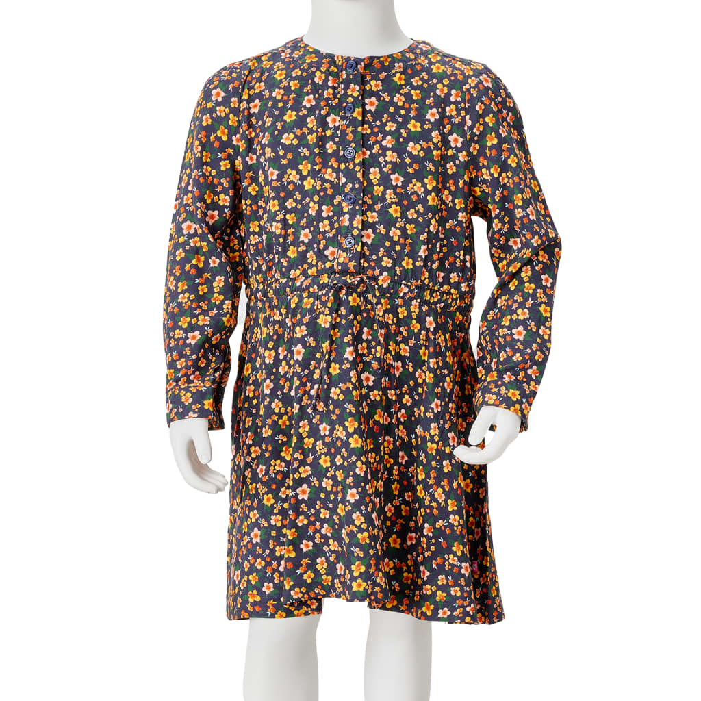 Kinderjurk met lange mouwen 92 marineblauw is nu te koop bij PeponiXL, paradijselijk wonen!