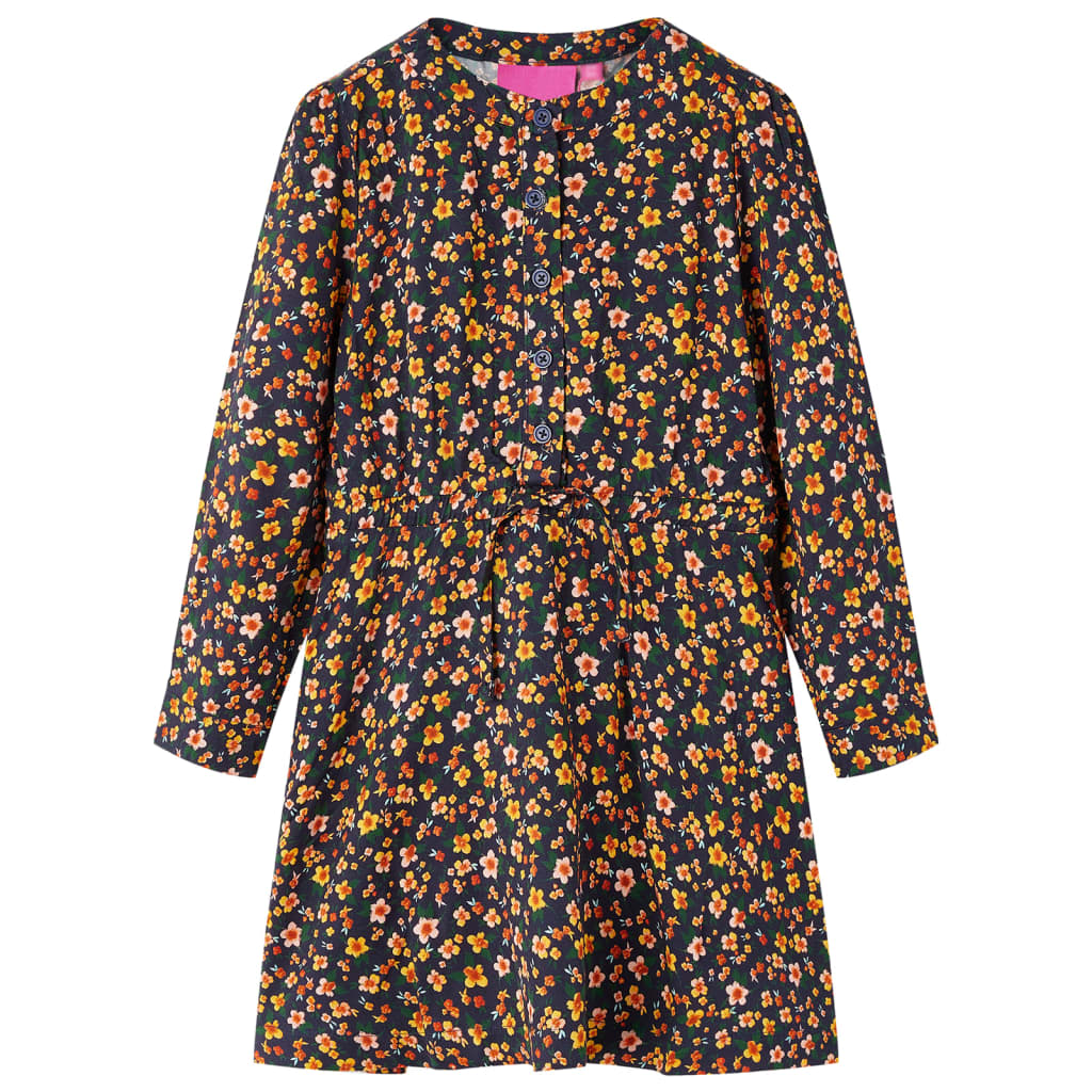 Kinderjurk met lange mouwen 116 marineblauw is nu te koop bij PeponiXL, paradijselijk wonen!