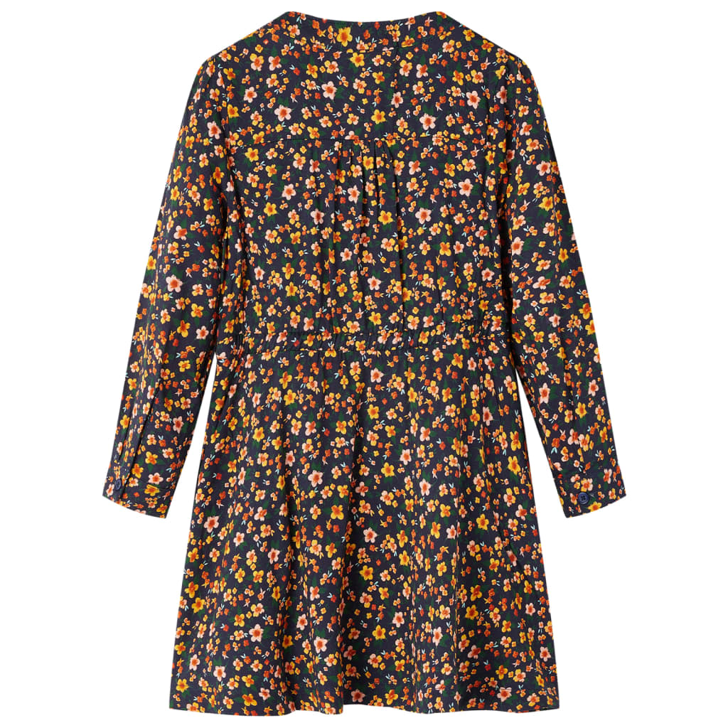 Kinderjurk met lange mouwen 116 marineblauw is nu te koop bij PeponiXL, paradijselijk wonen!