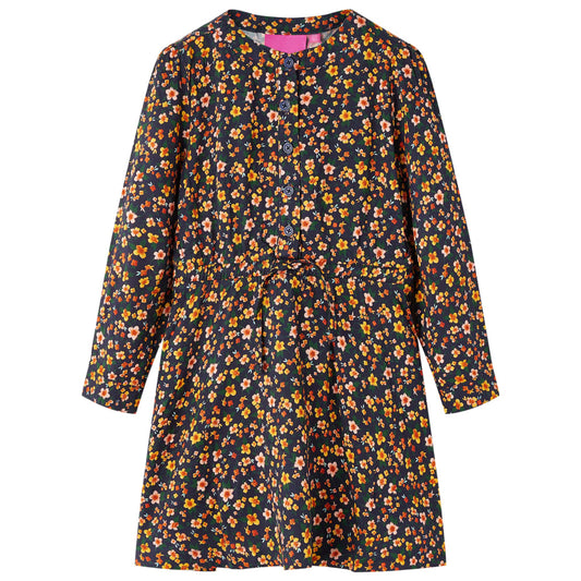 Kinderjurk met lange mouwen 128 marineblauw is nu te koop bij PeponiXL, paradijselijk wonen!