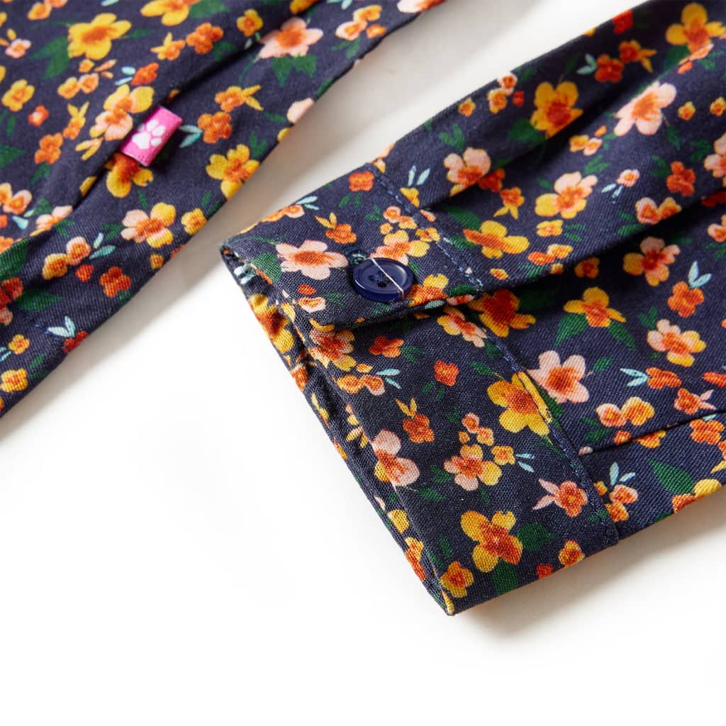 Kinderjurk met lange mouwen 128 marineblauw is nu te koop bij PeponiXL, paradijselijk wonen!