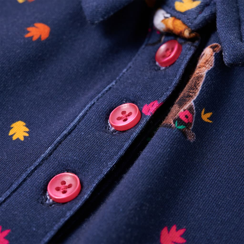 Kinderjurk lange mouwen en trekkoord 92 marineblauw is nu te koop bij PeponiXL, paradijselijk wonen!