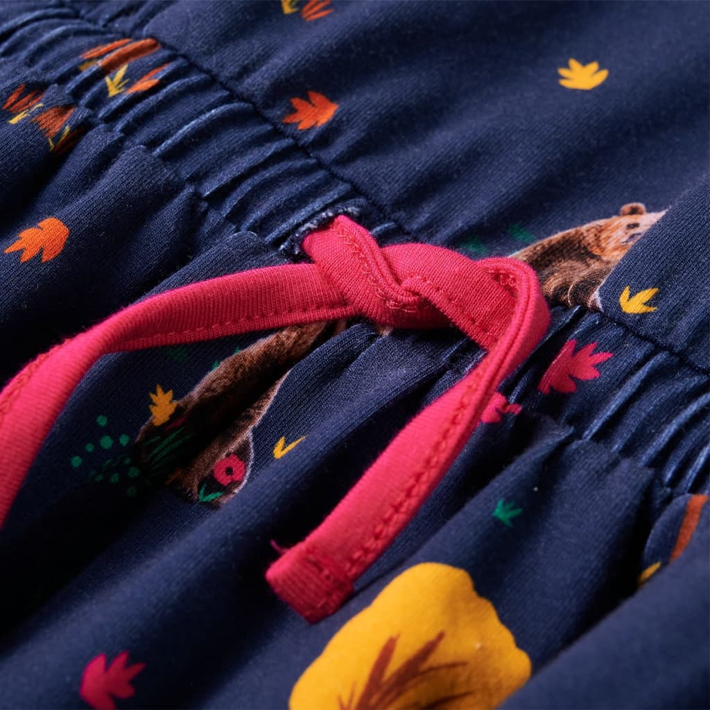 Kinderjurk lange mouwen en trekkoord 92 marineblauw is nu te koop bij PeponiXL, paradijselijk wonen!