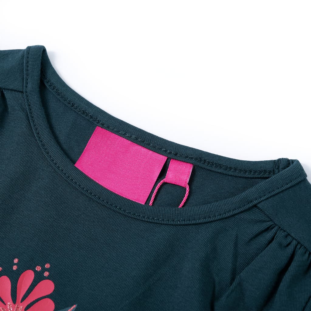 Kindershirt met lange mouwen 104 donkergroen is nu te koop bij PeponiXL, paradijselijk wonen!