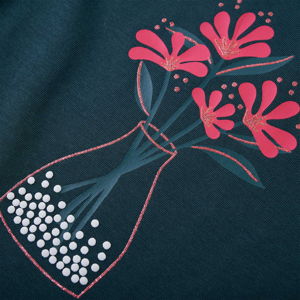 Kindershirt met lange mouwen 104 donkergroen is nu te koop bij PeponiXL, paradijselijk wonen!