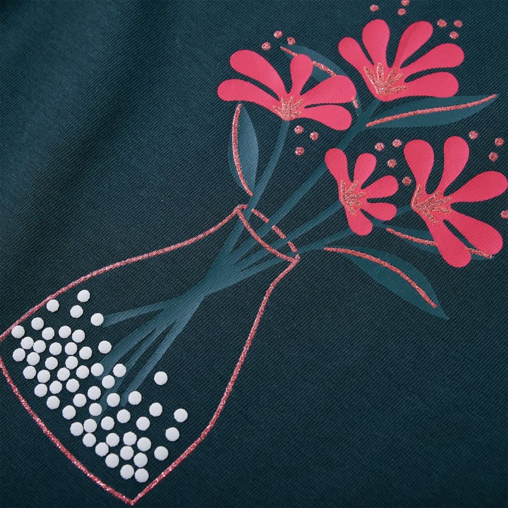 Kindershirt met lange mouwen 116 donkergroen is nu te koop bij PeponiXL, paradijselijk wonen!