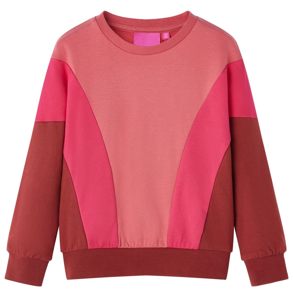 Kindertrui kleurenblok 92 roze en hennakleurig is nu te koop bij PeponiXL, paradijselijk wonen!