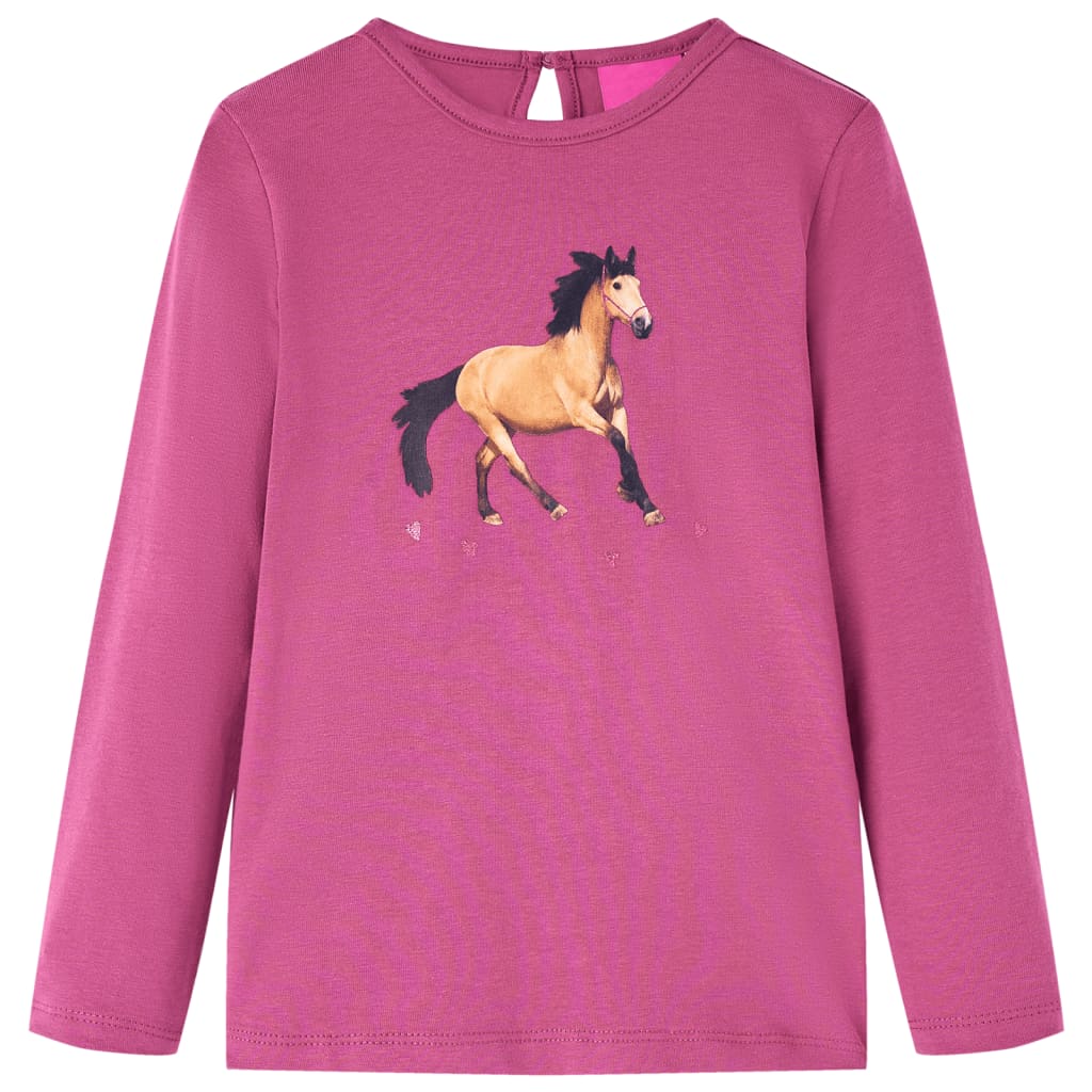 Kindershirt met lange mouwen 116 frambooskleurig is nu te koop bij PeponiXL, paradijselijk wonen!