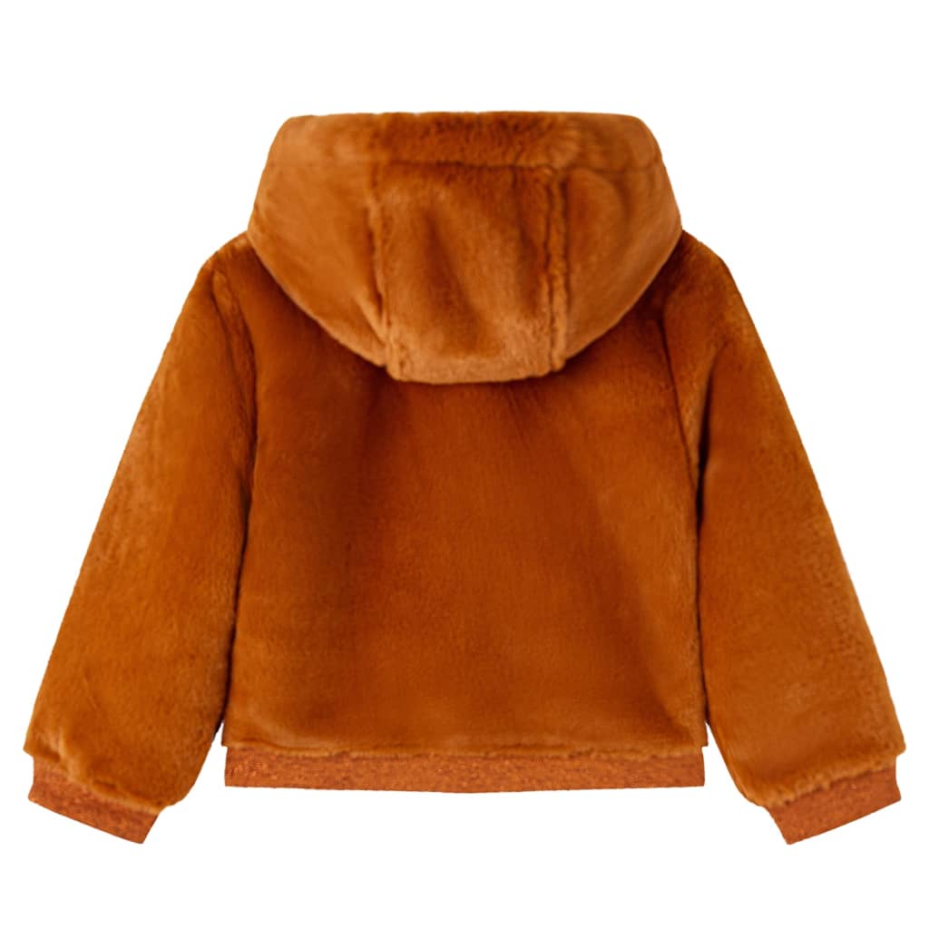 Kinderjas met capuchon 116 kunstvacht cognackleurig is nu te koop bij PeponiXL, paradijselijk wonen!