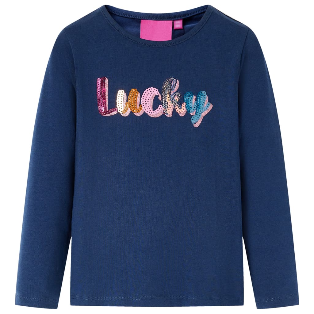 Kindershirt met lange mouwen 104 marineblauw is nu te koop bij PeponiXL, paradijselijk wonen!