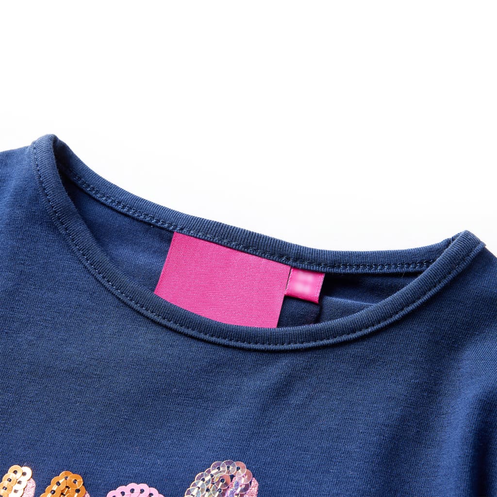 Kindershirt met lange mouwen 104 marineblauw is nu te koop bij PeponiXL, paradijselijk wonen!