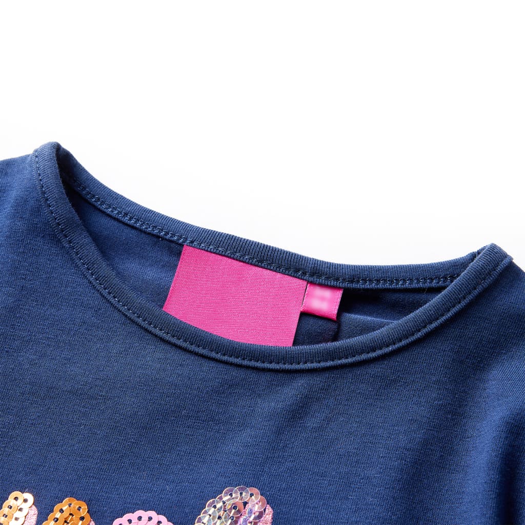 Kindershirt met lange mouwen 116 marineblauw is nu te koop bij PeponiXL, paradijselijk wonen!
