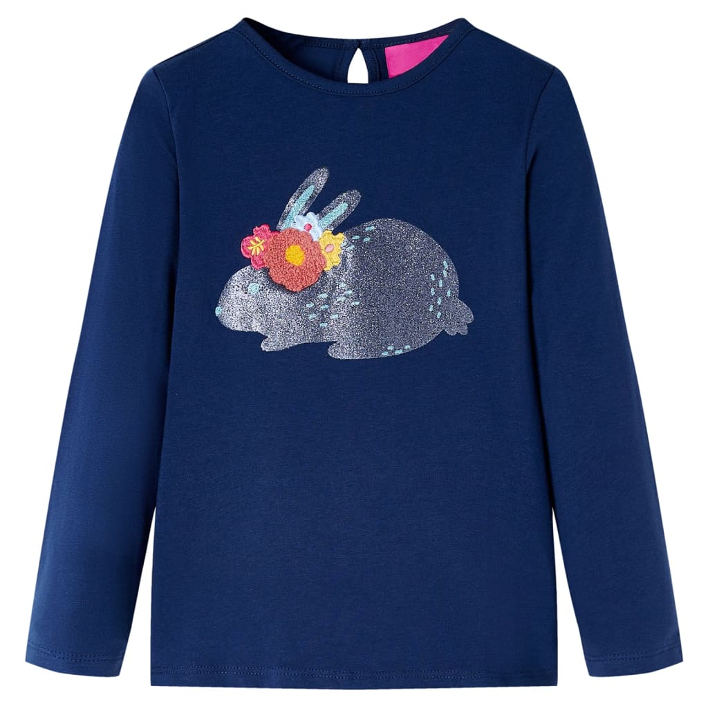 Kindershirt met lange mouwen 104 marineblauw is nu te koop bij PeponiXL, paradijselijk wonen!