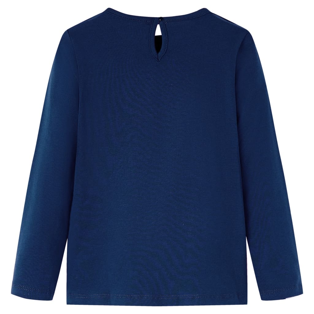Kindershirt met lange mouwen 104 marineblauw is nu te koop bij PeponiXL, paradijselijk wonen!