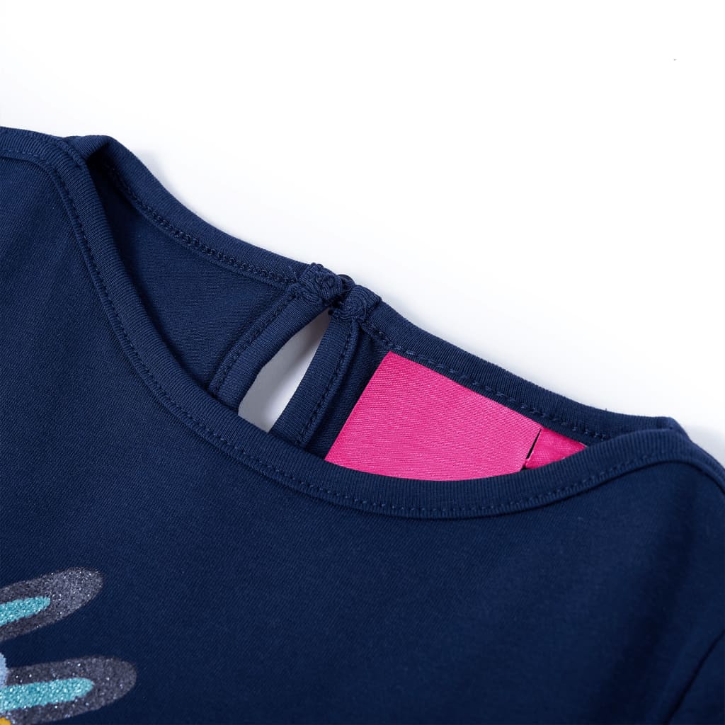 Kindershirt met lange mouwen 128 marineblauw is nu te koop bij PeponiXL, paradijselijk wonen!