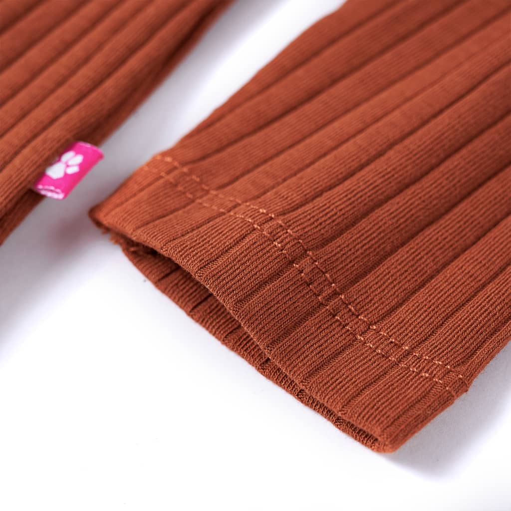 Kindershirt met lange mouwen 116 cognackleurig is nu te koop bij PeponiXL, paradijselijk wonen!