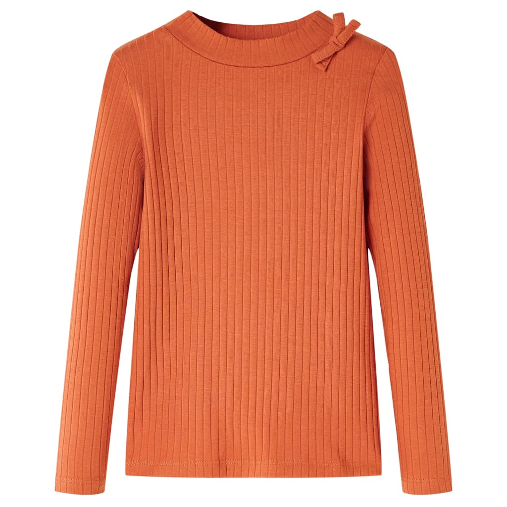 Kindershirt met lange mouwen 104 oranjebruin is nu te koop bij PeponiXL, paradijselijk wonen!