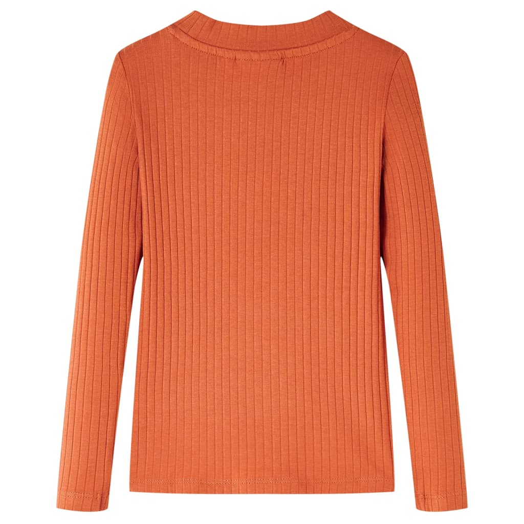 Kindershirt met lange mouwen 104 oranjebruin is nu te koop bij PeponiXL, paradijselijk wonen!