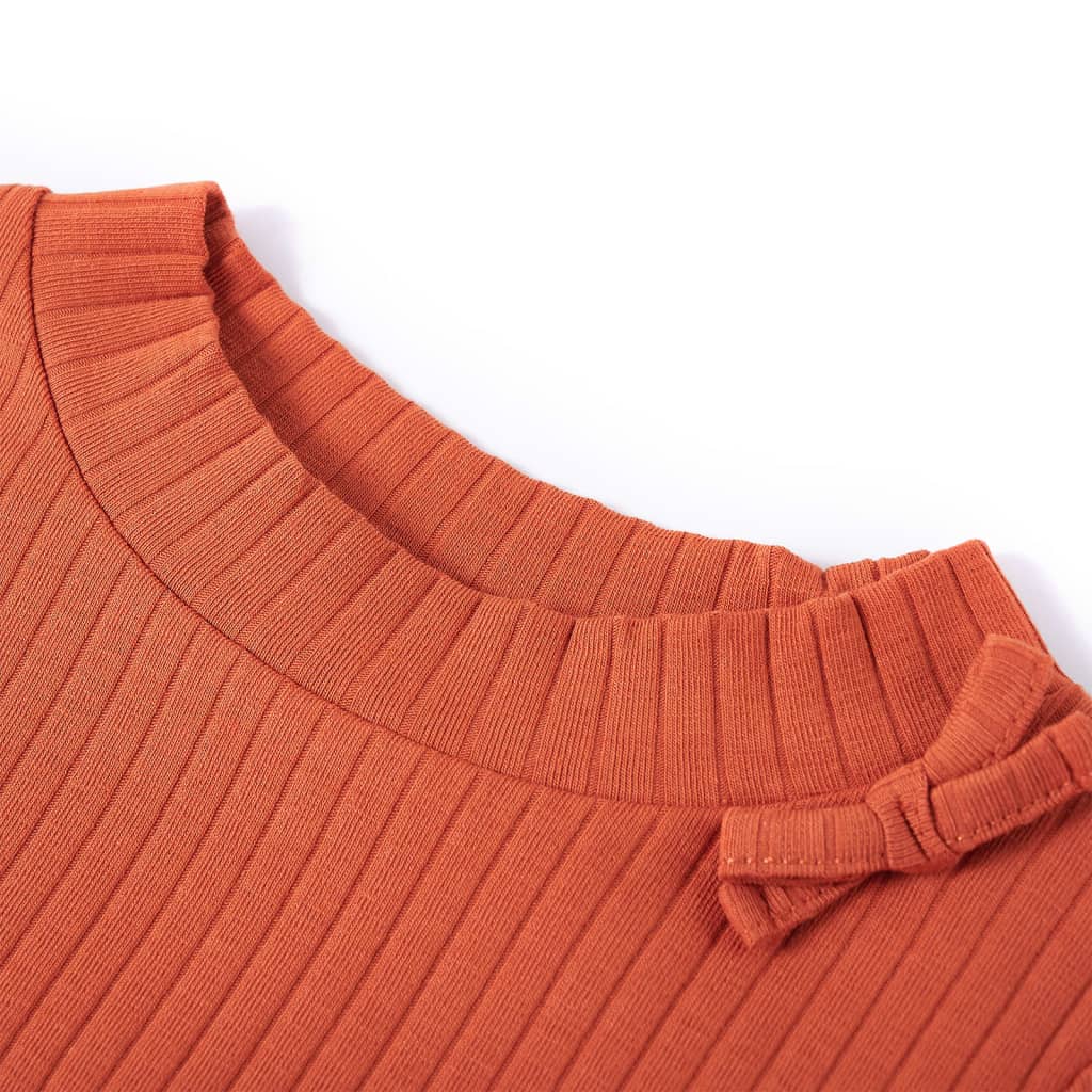 Kindershirt met lange mouwen 104 oranjebruin is nu te koop bij PeponiXL, paradijselijk wonen!